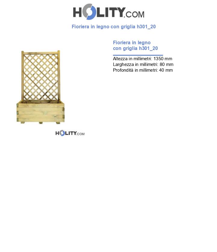 Fioriera in legno con griglia h301_20