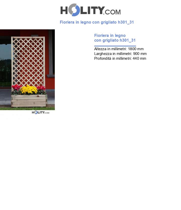 Fioriera in legno con grigliato h301_31