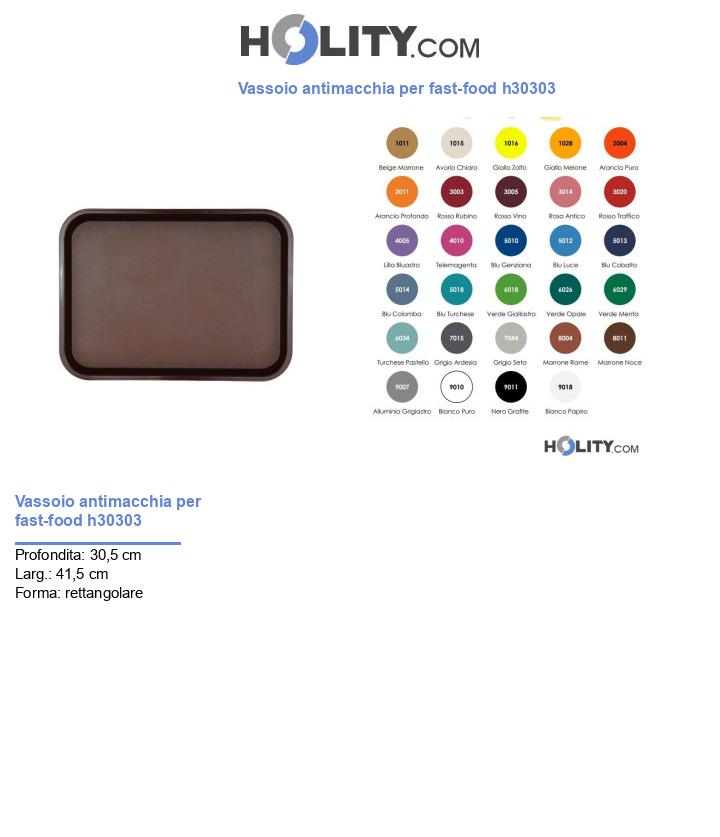 Vassoio antimacchia per fast-food h30303