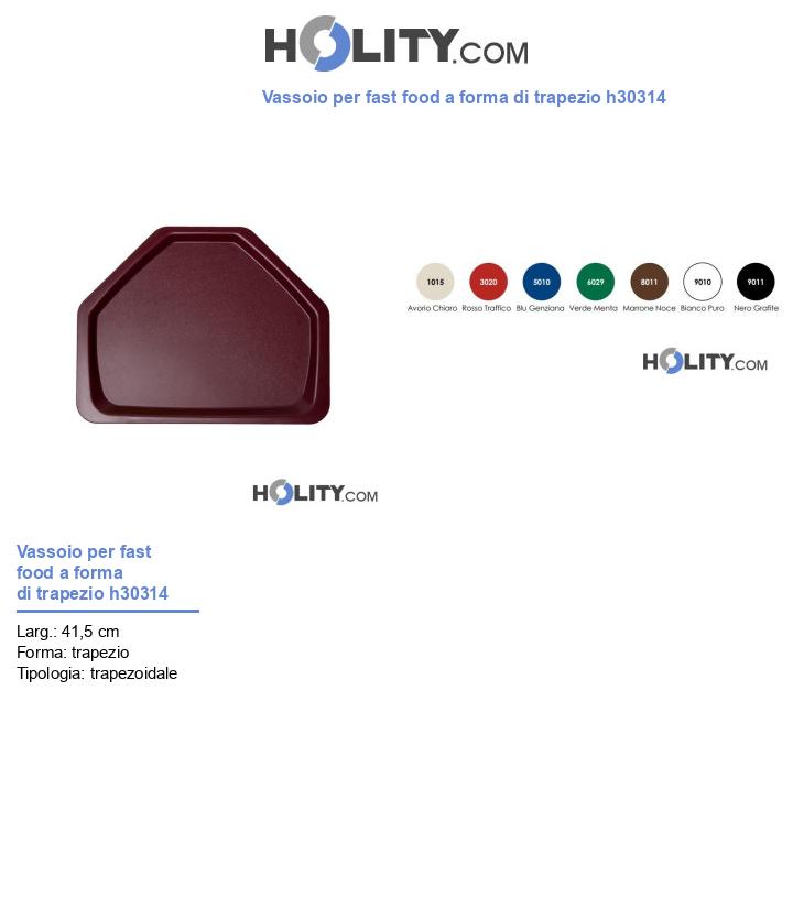 Vassoio per fast food a forma di trapezio h30314