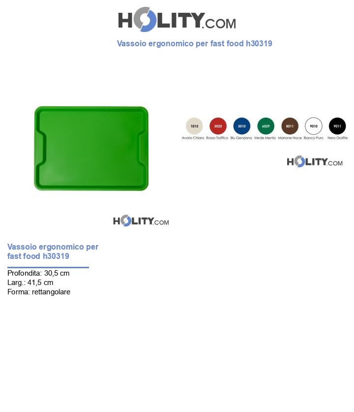 Vassoio ergonomico per fast food h30319