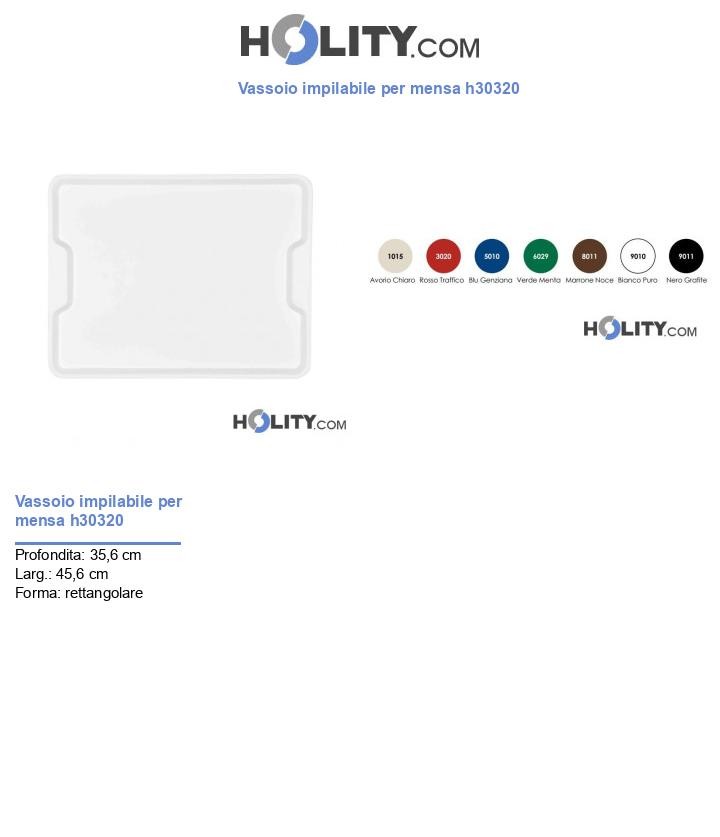Vassoio impilabile per mensa h30320