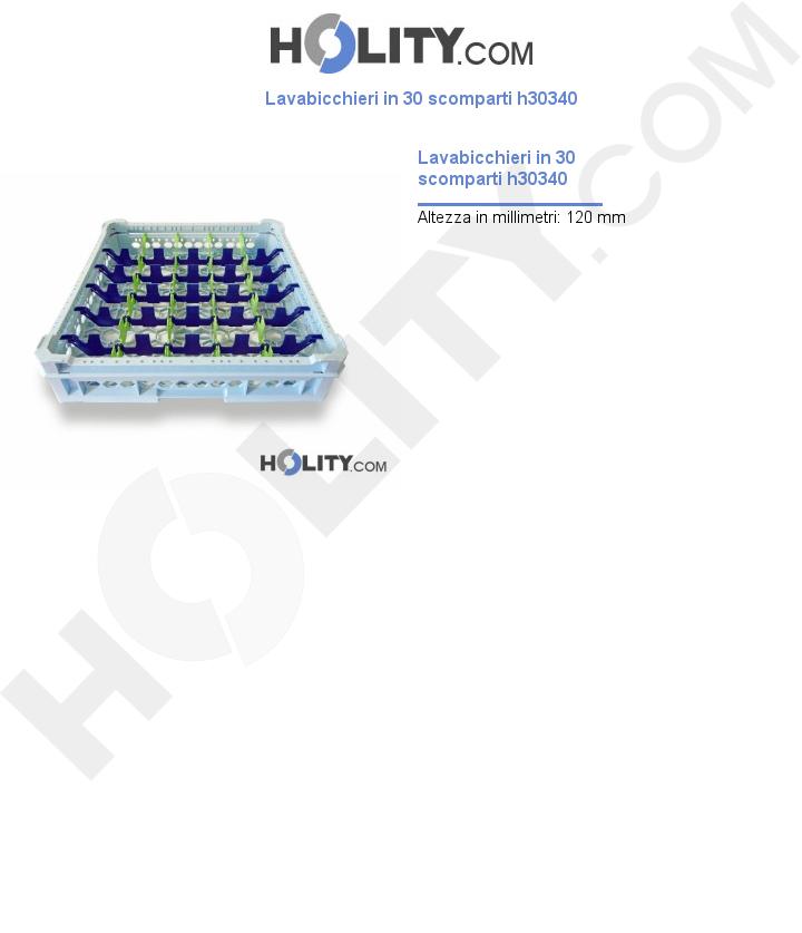 Lavabicchieri in 30 scomparti h30340