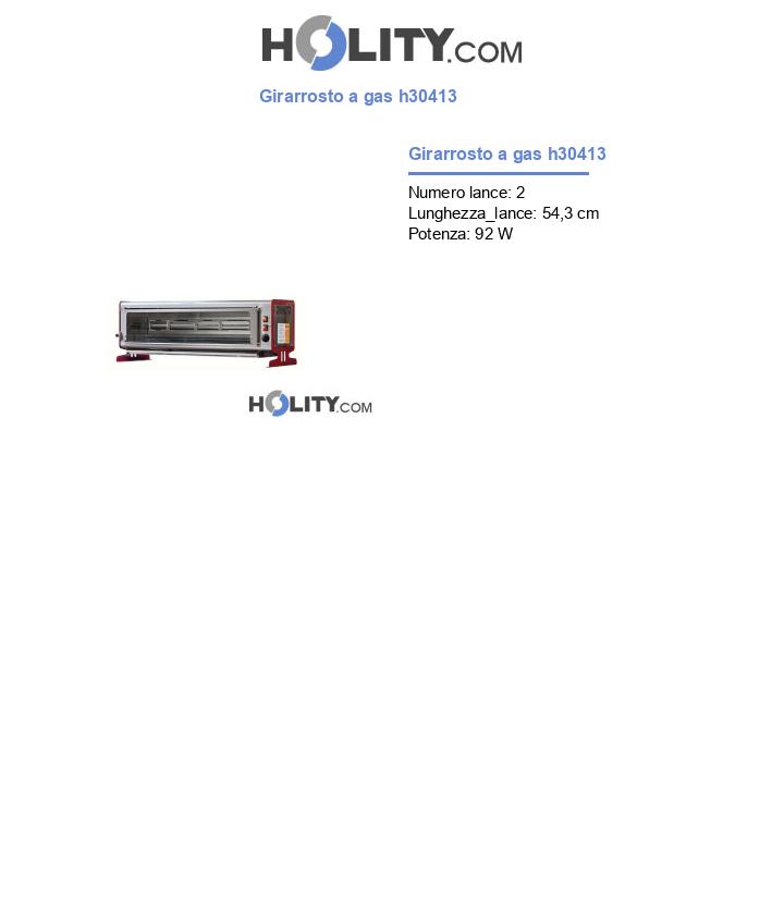 Girarrosto a gas h30413