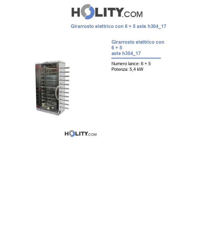 Girarrosto elettrico con 6 + 5 aste h304_17