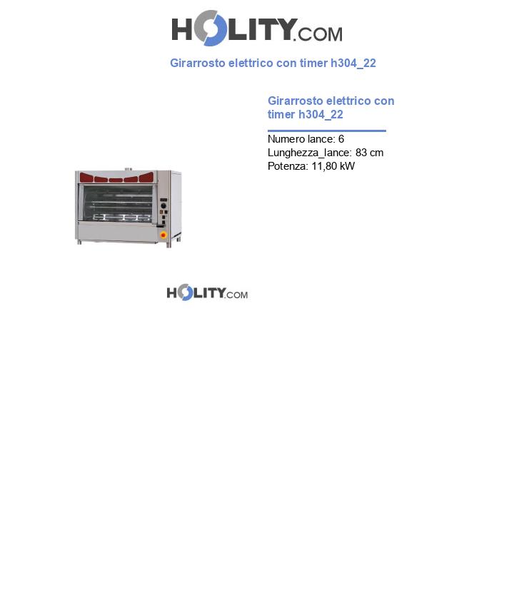 Girarrosto elettrico con timer h304_22
