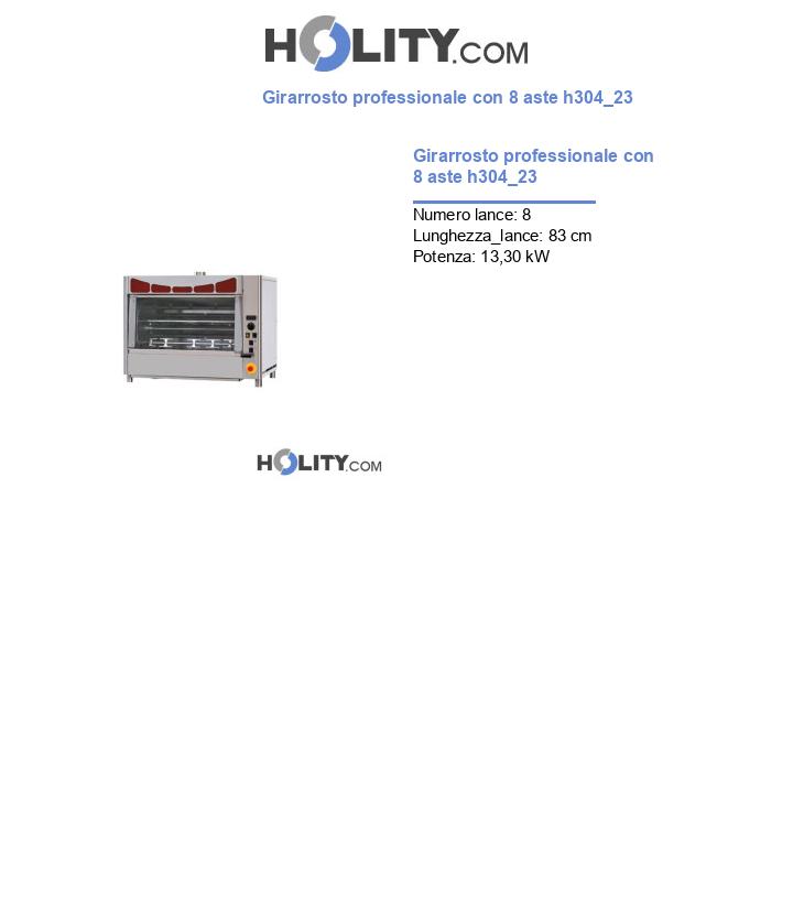 Girarrosto professionale con 8 aste h304_23