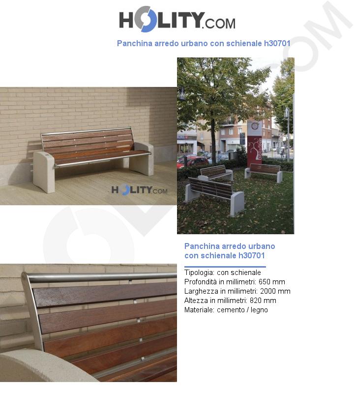 Panchina arredo urbano con schienale h30701