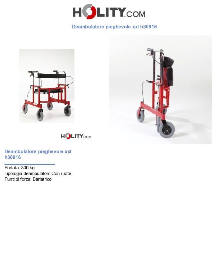 Deambulatore pieghevole xxl h30916