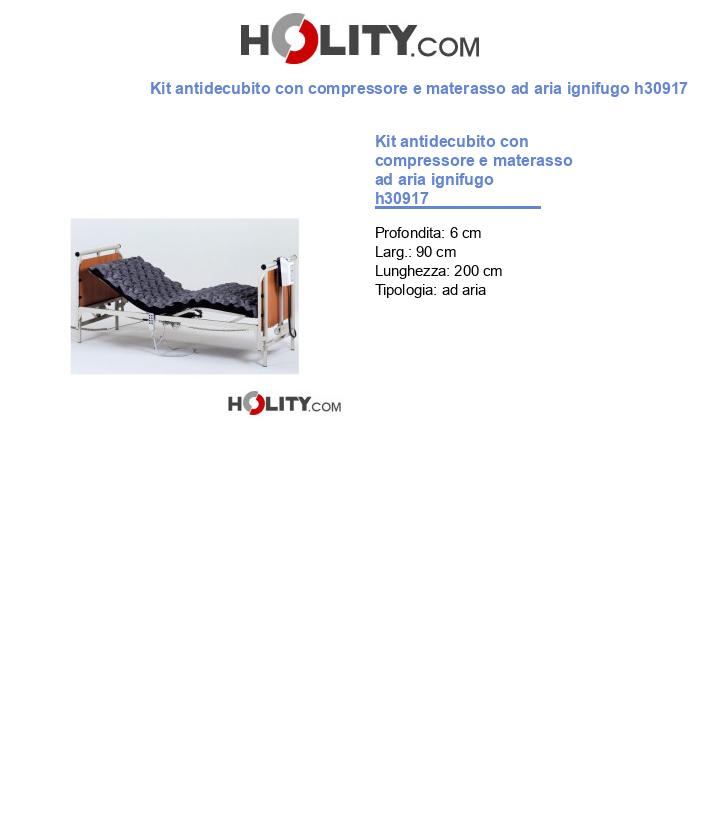 Kit antidecubito con compressore e materasso ad aria ignifugo h30917
