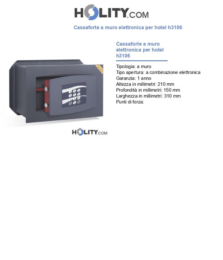 Cassaforte a muro elettronica per hotel h3106