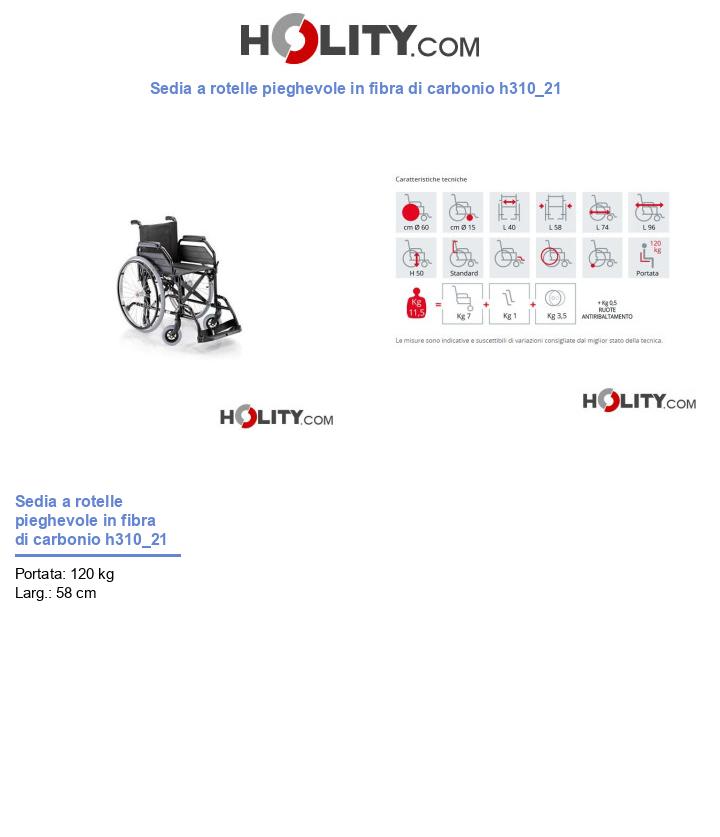 Sedia a rotelle pieghevole in fibra di carbonio h310_21