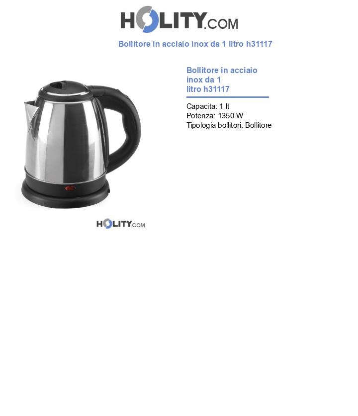 Bollitore in acciaio inox da 1 litro h31117