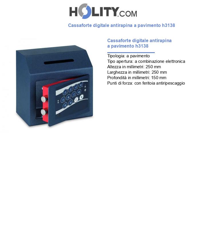 Cassaforte digitale antirapina a pavimento h3138
