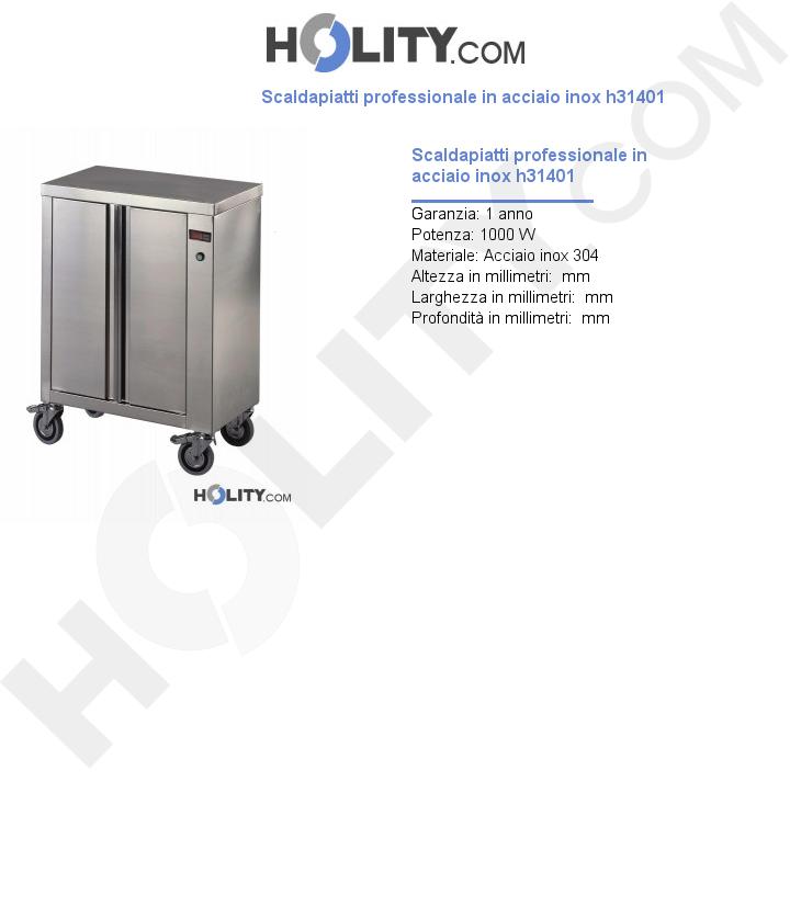 Scaldapiatti professionale in acciaio inox h31401