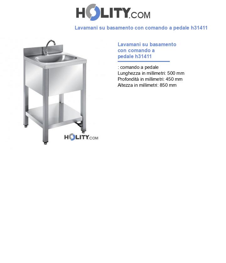 Lavamani su basamento con comando a pedale h31411