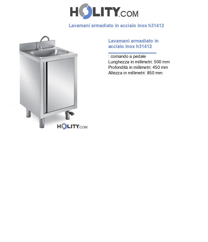 Lavamani armadiato in acciaio inox h31412