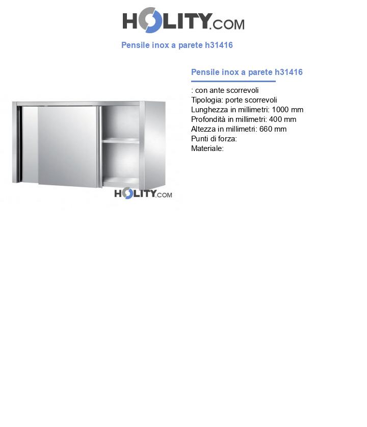 Pensile inox a parete h31416