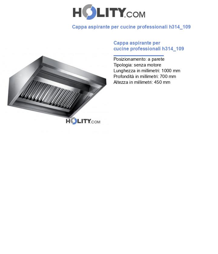 Cappa aspirante per cucine professionali h314_109