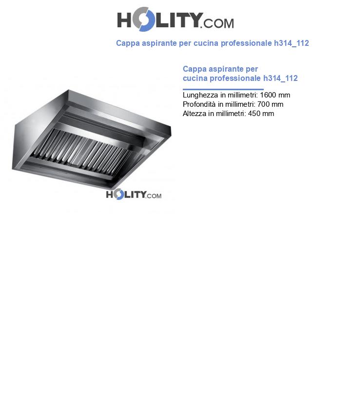 Cappa aspirante per cucina professionale h314_112