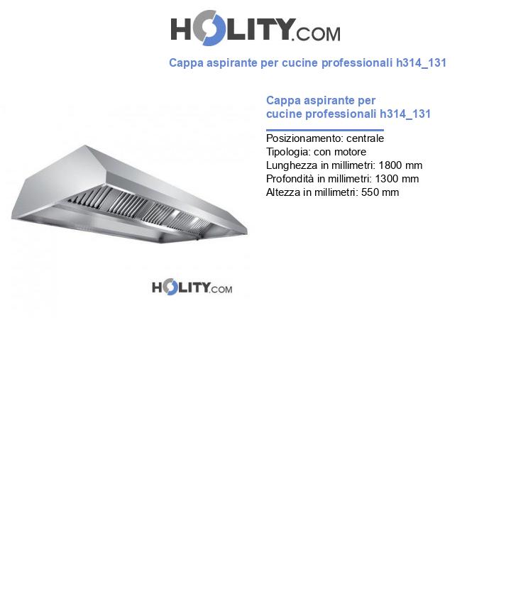 Cappa aspirante per cucine professionali h314_131