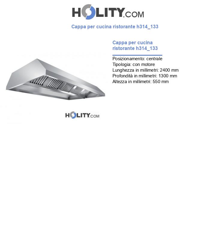 Cappa per cucina ristorante h314_133
