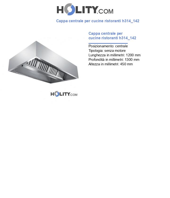 Cappa centrale per cucine ristoranti h314_142