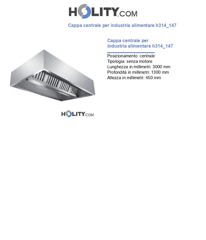 Cappa centrale per industria alimentare h314_147