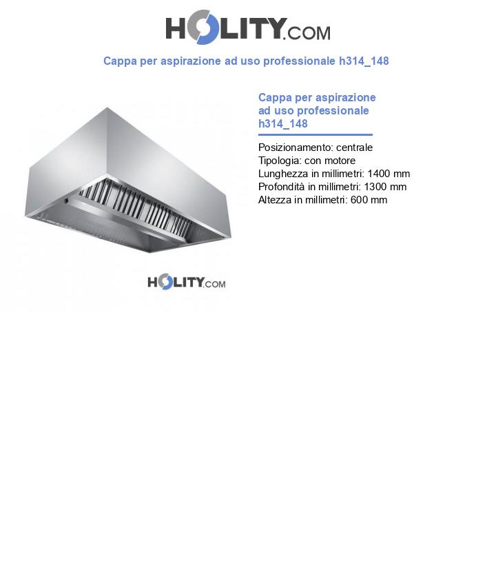 Cappa per aspirazione ad uso professionale h314_148
