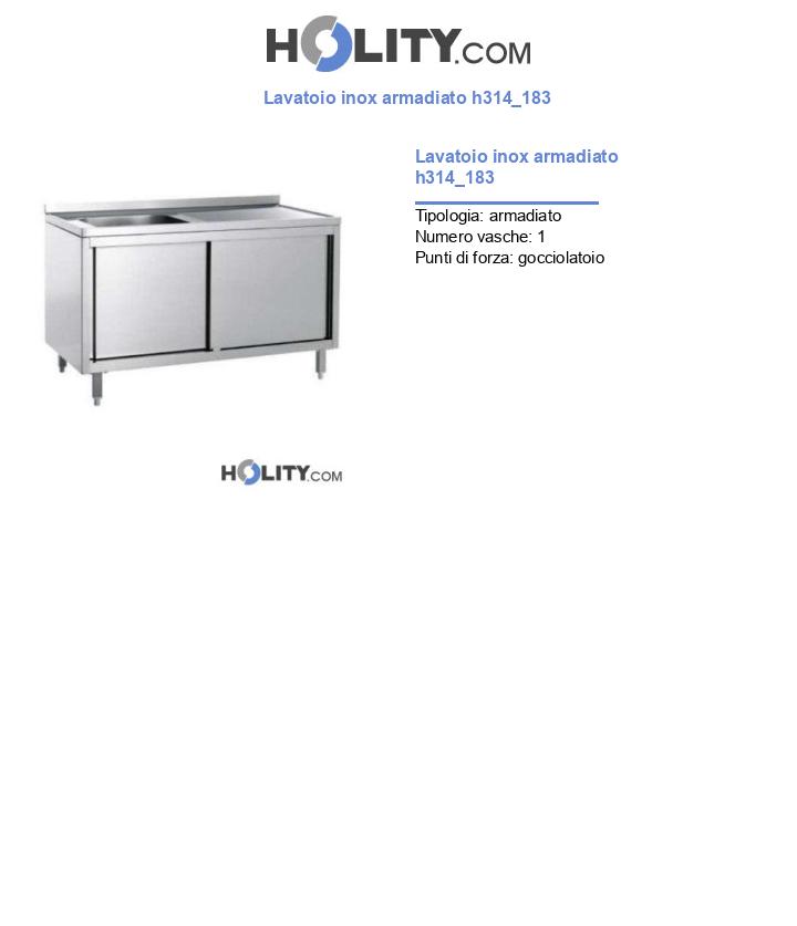 Lavatoio inox armadiato h314_183