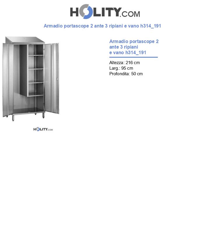 Armadio portascope 2 ante 3 ripiani e vano h314_191