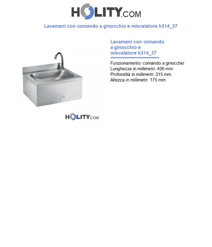 Lavamani con comando a ginocchio e miscelatore h314_37