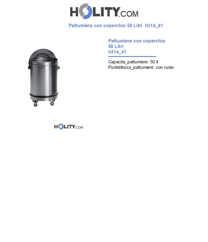 Pattumiera con coperchio 50 Litri h314_41