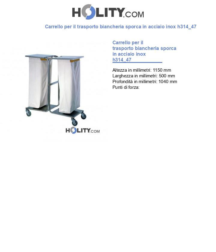 Carrello per il trasporto biancheria sporca in acciaio inox h314_47