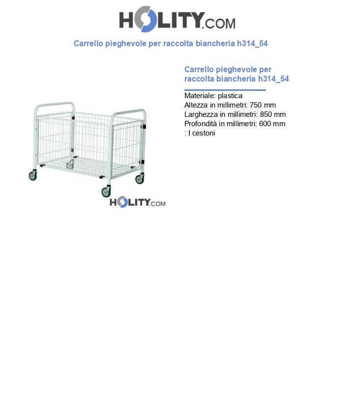 Carrello pieghevole per raccolta biancheria h314_54