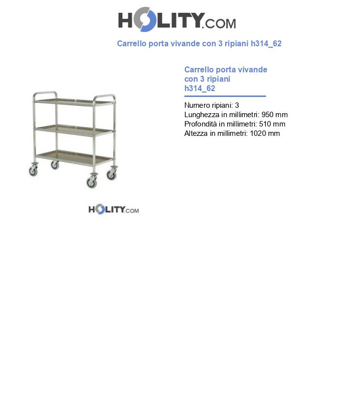 Carrello porta vivande con 3 ripiani h314_62