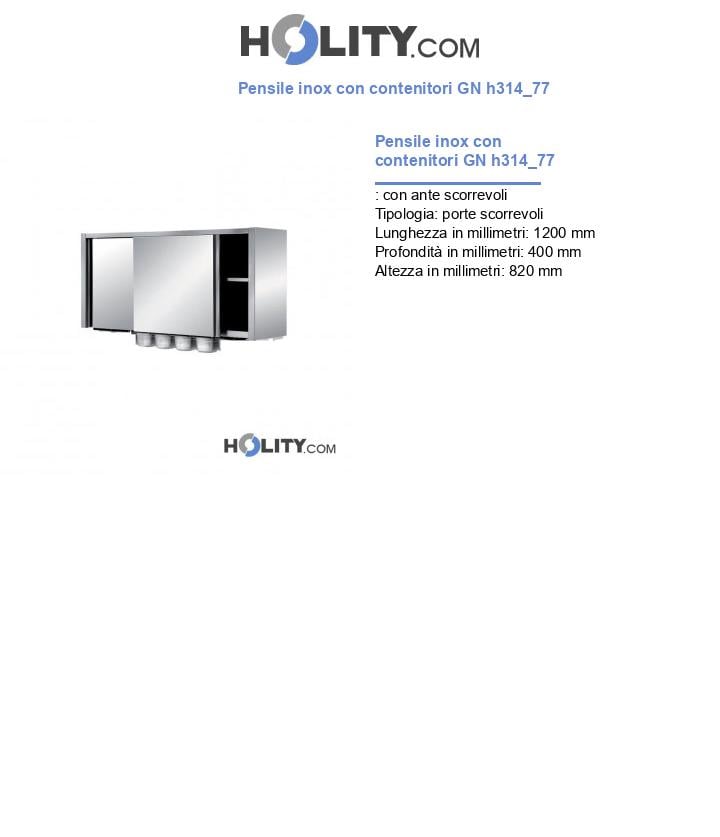 Pensile inox con contenitori GN h314_77