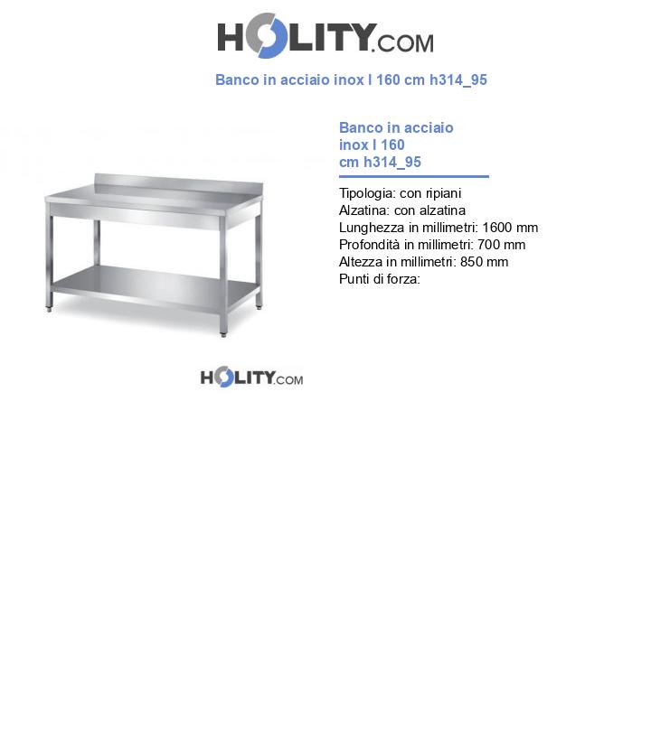 Banco in acciaio inox l 160 cm h314_95