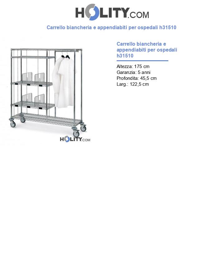 Carrello biancheria e appendiabiti per ospedali h31510
