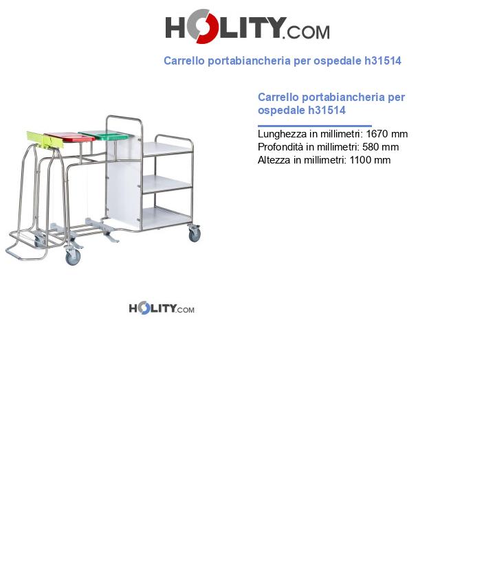 Carrello portabiancheria per ospedale h31514