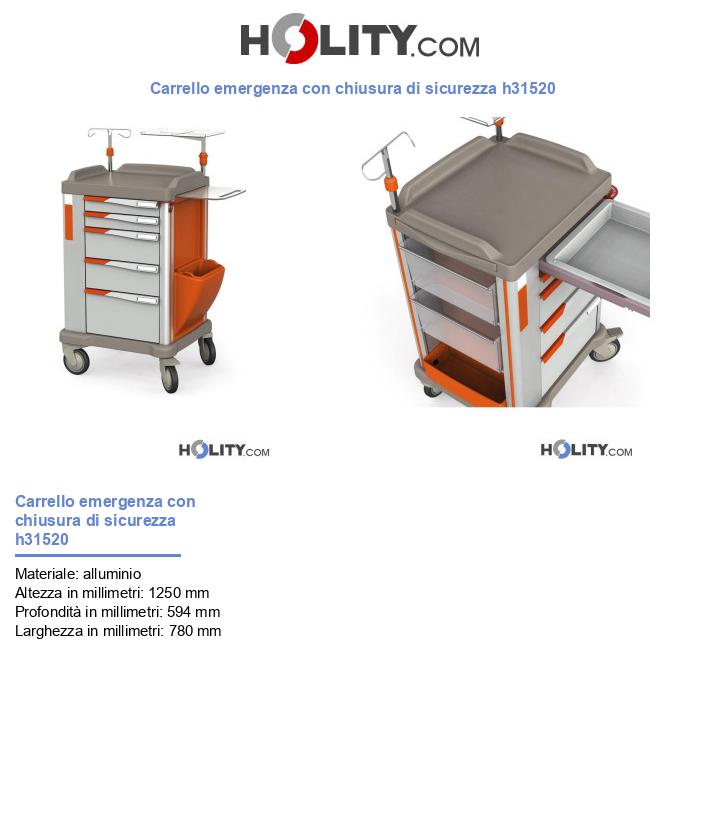 Carrello emergenza con chiusura di sicurezza h31520