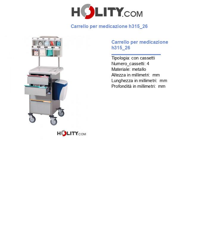 Carrello per medicazione h315_26