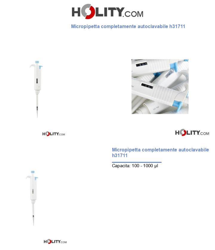 Micropipetta completamente autoclavabile h31711