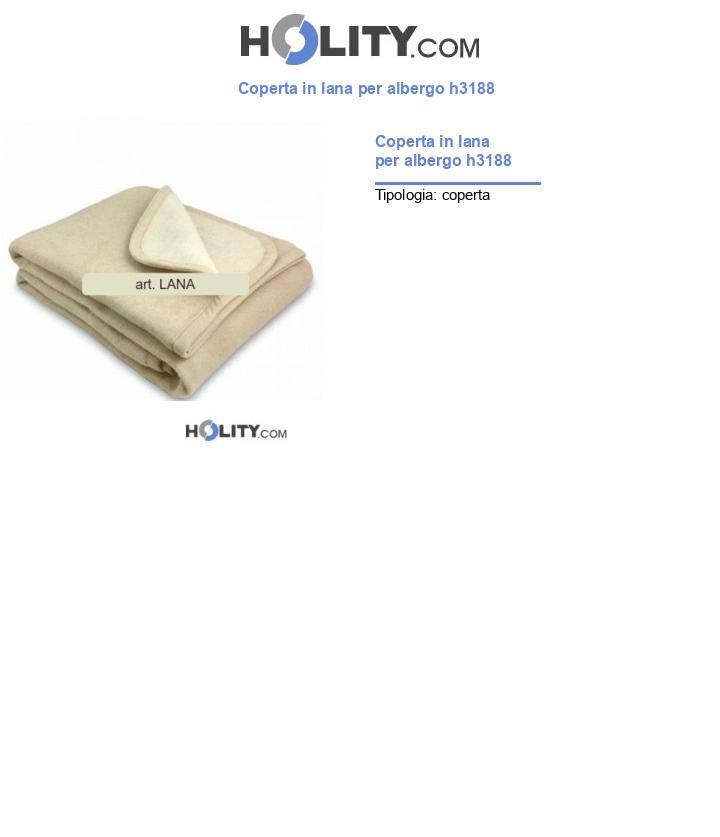 Coperta in lana per albergo h3188