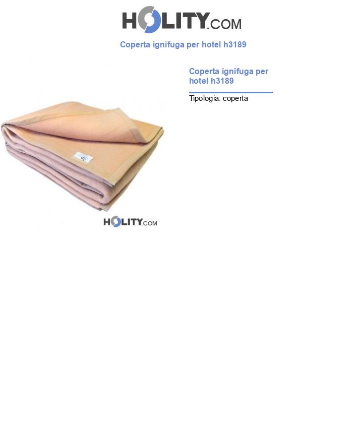 Coperta ignifuga per hotel h3189