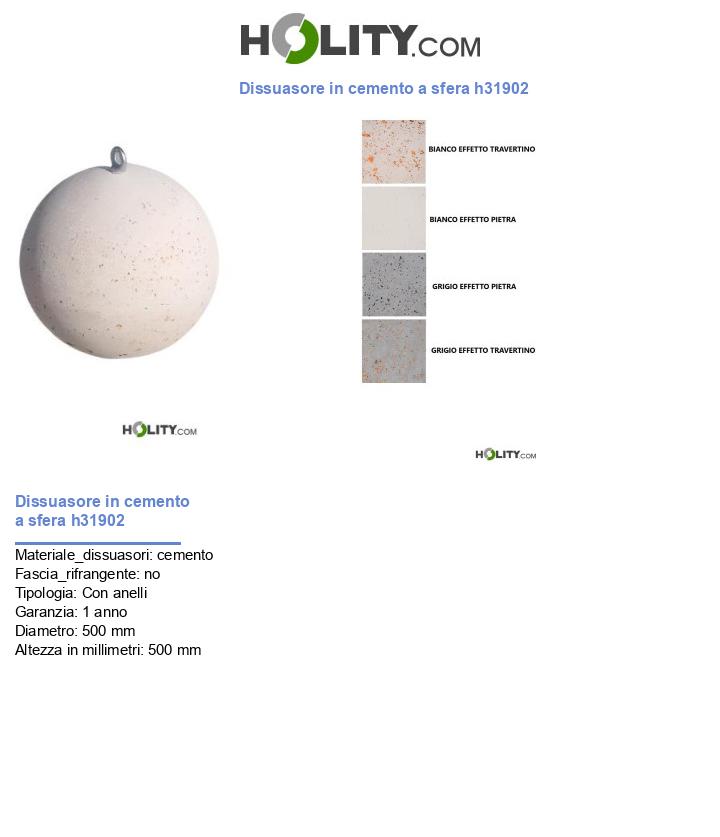 Dissuasore in cemento a sfera h31902