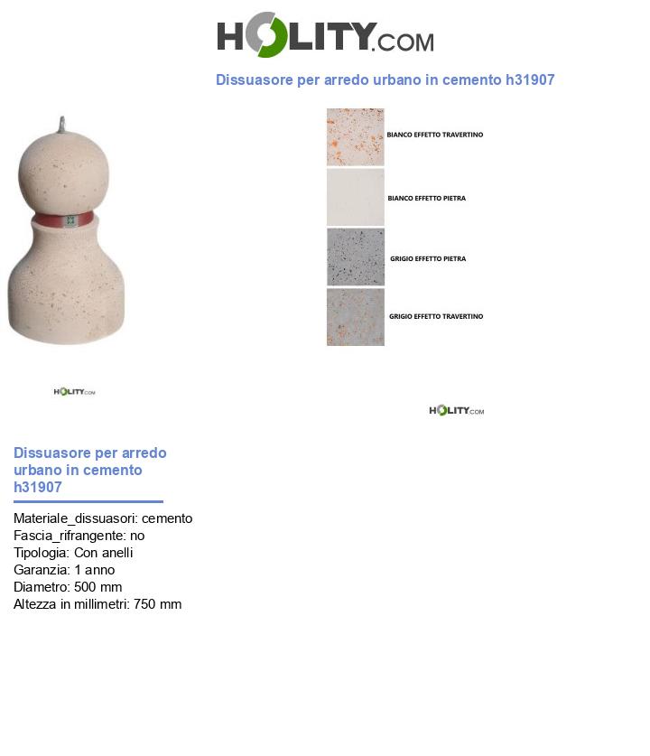 Dissuasore per arredo urbano in cemento h31907