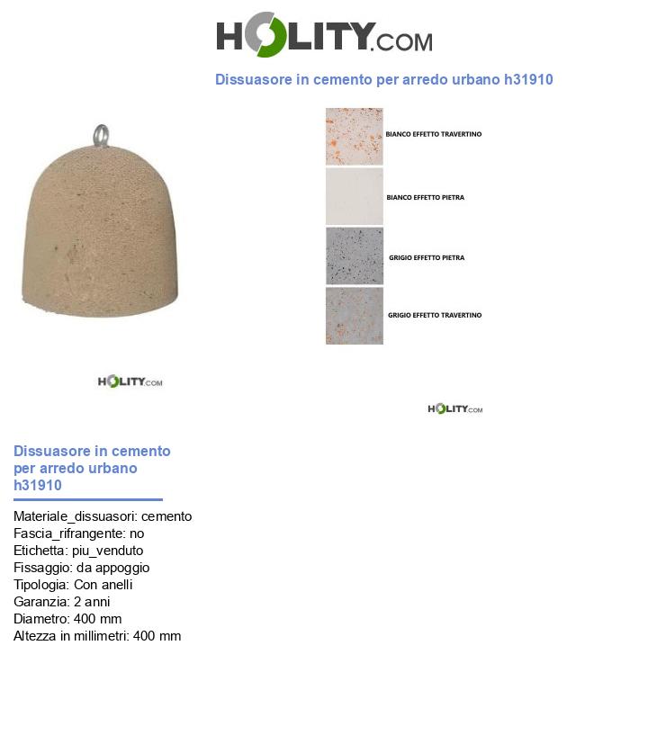 Dissuasore in cemento per arredo urbano h31910