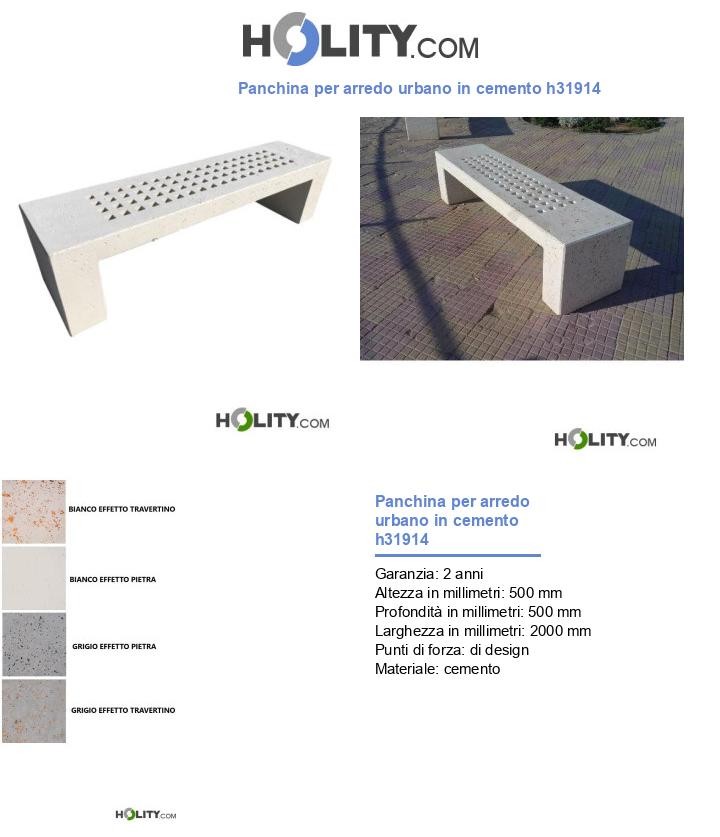 Panchina per arredo urbano in cemento h31914