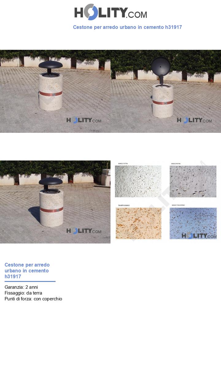 Cestone per arredo urbano in cemento h31917